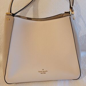 Classic Kate Spade beige & tan leather shoulder bag